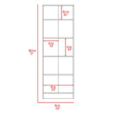 Tuhome Lambardi Tall Multistorage Cabinet with Double Door Design, Five Deep Interior Shelves, Freestanding Vertical Storage Solution for Kitchens, Laundry Rooms, Bedrooms or Utility Areas to Maximize Home Organization
