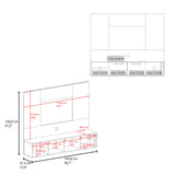 Vance 56" Wide Floating Entertainment Center with Two Cabinets, Four Open Shelves, Wall-Mounted TV Console with Cable Management, Modern Floating Media Unit for Living Room Organization
