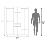 Bariloche High Bedroom Storage Armoire Wardrobe Console Spacious and Functional Design Featuring Four Hinged Doors One Exterior Drawer and Three Interior Hanging Rods for Ultimate Organization