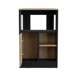 Stirling Kitchen Island with Spacious Top Surface, Push-to-Open Cabinet, Three Side Storage Shelves and Modern Multi-Functional Design for Meal Prep, Dining Convenience and Enhanced Everyday Kitchen Organization