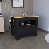 TUHOME Arlet Kitchen Island with Spacious Two-Door Cabinet Storage, Open Utility Shelf, Functional Workstation Surface, Versatile Organization Design for Modern Homes, Ideal for Enhancing Everyday Kitchen Efficiency