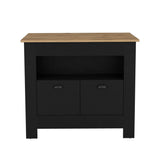 TUHOME Arlet Kitchen Island with Spacious Two-Door Cabinet Storage, Open Utility Shelf, Functional Workstation Surface, Versatile Organization Design for Modern Homes, Ideal for Enhancing Everyday Kitchen Efficiency
