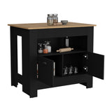 TUHOME Arlet Kitchen Island with Spacious Two-Door Cabinet Storage, Open Utility Shelf, Functional Workstation Surface, Versatile Organization Design for Modern Homes, Ideal for Enhancing Everyday Kitchen Efficiency