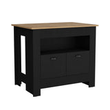 TUHOME Arlet Kitchen Island with Spacious Two-Door Cabinet Storage, Open Utility Shelf, Functional Workstation Surface, Versatile Organization Design for Modern Homes, Ideal for Enhancing Everyday Kitchen Efficiency