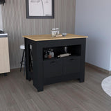 TUHOME Arlet Kitchen Island with Spacious Two-Door Cabinet Storage, Open Utility Shelf, Functional Workstation Surface, Versatile Organization Design for Modern Homes, Ideal for Enhancing Everyday Kitchen Efficiency
