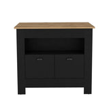 TUHOME Arlet Kitchen Island with Spacious Two-Door Cabinet Storage, Open Utility Shelf, Functional Workstation Surface, Versatile Organization Design for Modern Homes, Ideal for Enhancing Everyday Kitchen Efficiency