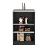 Portree Kitchen Island with Spacious Top Surface, Three Accessible Side Shelves for Storage, Modern Multi-Functional Design for Meal Prep, Dining and Everyday Use, Ideal for Enhancing Kitchen Organization and Convenience