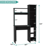Tuhome Versalles Writing Desk with Two Superior Shelves, Five Side Open Storage Compartments, Space-Saving Modern Workstation Design for Studios and Offices, Ideal for Organization, Books, Accessories and Daily Productivity
