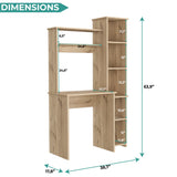 Tuhome Versalles Writing Desk with Two Superior Shelves, Five Side Open Storage Compartments, Space-Saving Modern Workstation Design for Studios and Offices, Ideal for Organization, Books, Accessories and Daily Productivity
