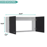 Tuhome Napoles 39" W Double Door Wall Cabinet with Spacious Interior, Two-Tone Finish, Ideal for Kitchen, Office, Bathroom, or Garage Storage