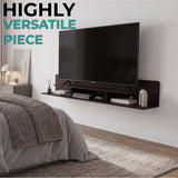 Marquis Floating TV Stand with Open Shelves, Modern Media Console for Living Room or Entertainment Area