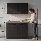 TUHOME Zurich Cabinet Set with Double Door Cabinet, Two Interior Shelves, Spacious Storage and Superior Top Surface for Organized Kitchen Spaces, Freestanding Solution for Home Efficiency and Daily Convenience