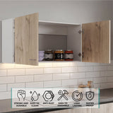 Tuhome Napoles 39" W Double Door Wall Cabinet with Spacious Interior, Two-Tone Finish, Ideal for Kitchen, Office, Bathroom, or Garage Storage