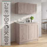 TUHOME Zurich Cabinet Set with Double Door Cabinet, Two Interior Shelves, Spacious Storage and Superior Top Surface for Organized Kitchen Spaces, Freestanding Solution for Home Efficiency and Daily Convenience