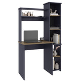 Tuhome Versalles Writing Desk with Two Superior Shelves, Five Side Open Storage Compartments, Space-Saving Modern Workstation Design for Studios and Offices, Ideal for Organization, Books, Accessories and Daily Productivity