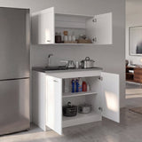 TUHOME Zurich Cabinet Set with Double Door Cabinet, Two Interior Shelves, Spacious Storage and Superior Top Surface for Organized Kitchen Spaces, Freestanding Solution for Home Efficiency and Daily Convenience