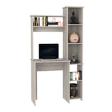 Tuhome Versalles Writing Desk with Two Superior Shelves, Five Side Open Storage Compartments, Space-Saving Modern Workstation Design for Studios and Offices, Ideal for Organization, Books, Accessories and Daily Productivity