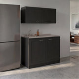 TUHOME Zurich Cabinet Set with Double Door Cabinet, Two Interior Shelves, Spacious Storage and Superior Top Surface for Organized Kitchen Spaces, Freestanding Solution for Home Efficiency and Daily Convenience