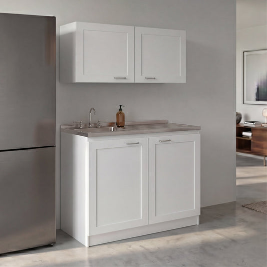 TUHOME Zurich Cabinet Set with Double Door Cabinet, Two Interior Shelves, Spacious Storage and Superior Top Surface for Organized Kitchen Spaces, Freestanding Solution for Home Efficiency and Daily Convenience