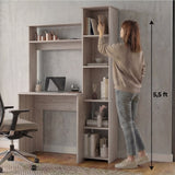 Tuhome Versalles Writing Desk with Two Superior Shelves, Five Side Open Storage Compartments, Space-Saving Modern Workstation Design for Studios and Offices, Ideal for Organization, Books, Accessories and Daily Productivity