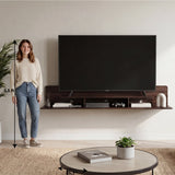 Marquis Floating TV Stand with Open Shelves, Modern Media Console for Living Room or Entertainment Area