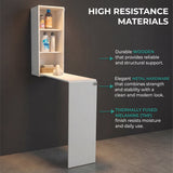 Iron 42" Wide Foldable Table Cabinet with Pull-Down Table, Space-Saving Foldable Desk and Dining Table Alternative, Multi-Use Ironing Cabinet and Wall-Mounted Convertible Workstation for Home Organization