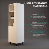 Vidalia Broom Cabinet for Home and Utility Storage, Tall Cleaning Supply Organizer with Enclosed Design for Laundry Room or Kitchen Use, Space-Saving Storage Solution, White Finish