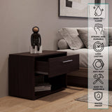 Alpine 18" High One Drawer Nightstand with Open Shelf, Compact Bedside Table and Modern Side Table for Bedroom or Living Room Storage, Minimalist End Table with Functional Design and Practical Everyday Organization