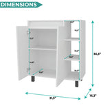 Cesna Microwave Sideboard Cabinet, Cesna Microwave Sideboard Cabinet, Freestanding Compact Kitchen Pantry with Two-Door Cabinet Storage, Three Side Open Shelves and, Appliance Surface