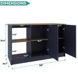 TUHOME Juniper Kitchen Island with Large Top Surface, Double Door Cabinet, Inner Shelves and Open Side Storage Offering Expansive Meal Prep Space, Modern Organization Solutions and Durable Construction for Everyday Kitchens