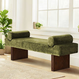 Jasmine 60" Modern Chenille Upholstered Bench