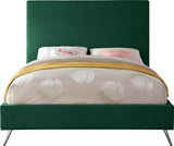 Jasmine Contemporary Velvet Bed with Chic Metal Legs - Stylish Minimalist Design for Modern Homes