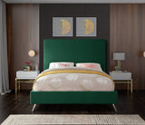 Jasmine Contemporary Velvet Bed with Chic Metal Legs - Stylish Minimalist Design for Modern Homes
