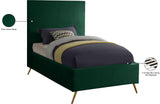 Jasmine Contemporary Velvet Bed with Chic Metal Legs - Stylish Minimalist Design for Modern Homes