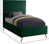 Jasmine Contemporary Velvet Bed with Chic Metal Legs - Stylish Minimalist Design for Modern Homes