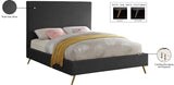 Jasmine Contemporary Velvet Bed with Chic Metal Legs - Stylish Minimalist Design for Modern Homes