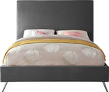 Jasmine Contemporary Velvet Bed with Chic Metal Legs - Stylish Minimalist Design for Modern Homes
