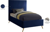 Jasmine Contemporary Velvet Bed with Chic Metal Legs - Stylish Minimalist Design for Modern Homes