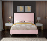 Jasmine Contemporary Velvet Bed with Chic Metal Legs - Stylish Minimalist Design for Modern Homes