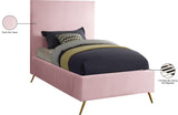 Jasmine Contemporary Velvet Bed with Chic Metal Legs - Stylish Minimalist Design for Modern Homes