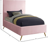 Jasmine Contemporary Velvet Bed with Chic Metal Legs - Stylish Minimalist Design for Modern Homes