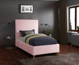 Jasmine Contemporary Velvet Bed with Chic Metal Legs - Stylish Minimalist Design for Modern Homes