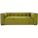 Johnston Olive Green Velvet Sofa