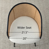 Jules Upholstered Rattan Dining Chair with Arms (Set of 2)