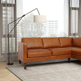Juno Sectional Right Waxy Cognac Leather Sofa