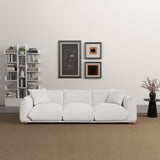 Kely 100'' Cream Boucle Upholstered Sofa