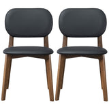 Kelsey Black Leather Dining Chair (Set Of 2)