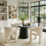 Khloe Modern Chenille Dining Chair with Arms (Set of 2)