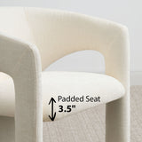 Khloe Modern Chenille Dining Chair with Arms (Set of 4)