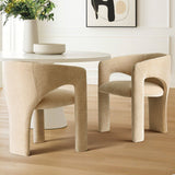 Khloe Modern Chenille Dining Chair with Arms (1-Piece)